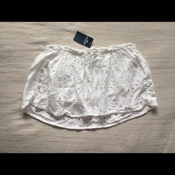 New Hollister Eyelet Strapless Crop Top - Picture 5 of 6